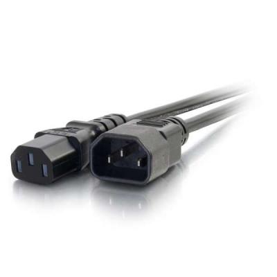 2m 18 AWG Computer Power Extension Cord (IEC320C13 to IEC320C14) Black